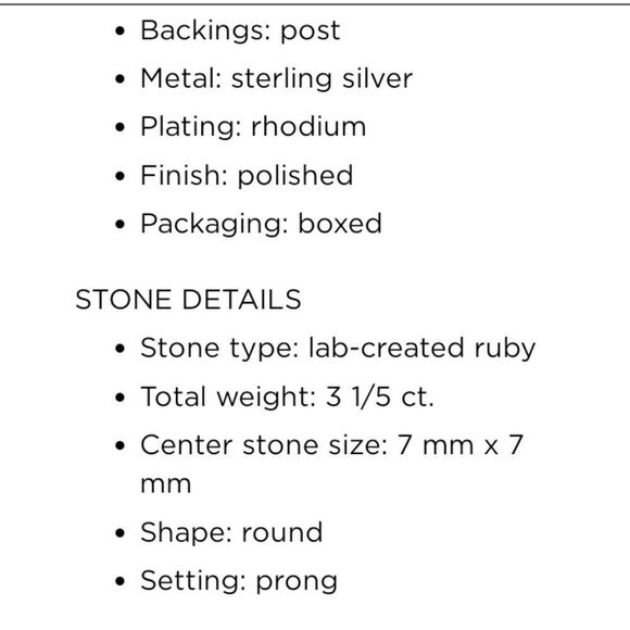 Genuine Garnet Sterling Silver Stud Earrings NWT - Picture 14 of 16